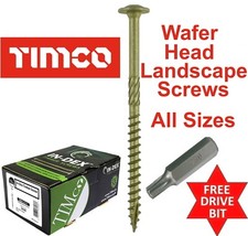 WAFER HEAD WOOD SCREWS LANDSCAPE TIMBER FIX SLEEPER DECKING JOINING TORX INDEX