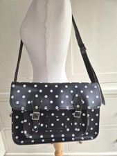 Zatchels black leather polka