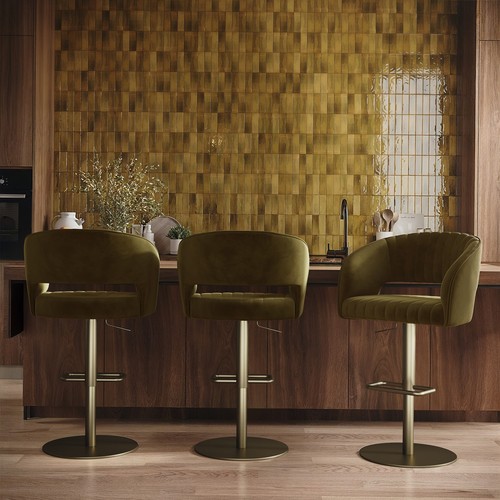 Set curved olive green - of, 3