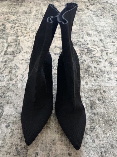Zara women black knit sock - black,