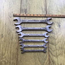 6 Vintage Elora No 100 - 5/8”to 1/8” Whitworth Open Ended Spanners.No 2.
