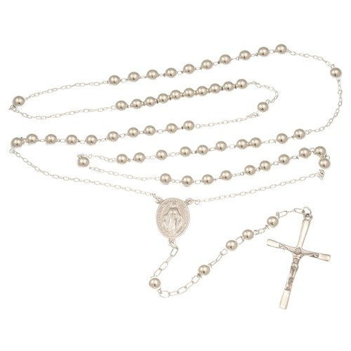 Sterling silver rosary beads - silver,