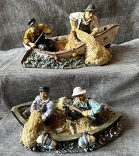 2 X Vintage Fishermen Ornament
