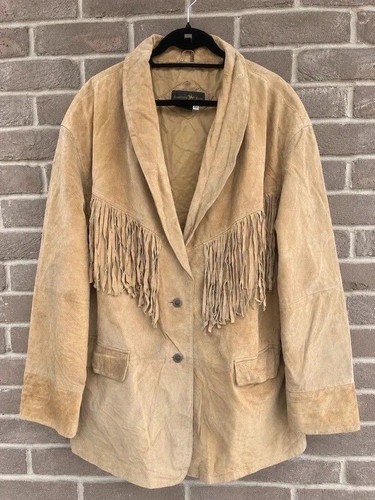 Vintage genuine suede leather - suede,