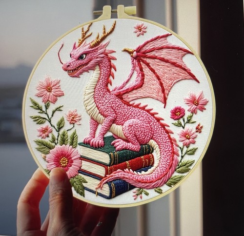 Embroidery kit beginners pink - embroidery,
