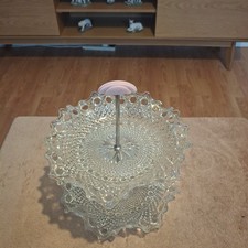 art deco style glass two tier cake stand, sandwich, tea party 