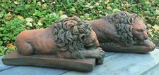 Pair sleeping lions stone - pair,