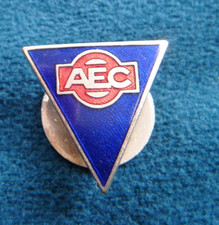 Vintage AEC Enamel Badge – British Bus and Lorry Maker - Triangular Blue Design