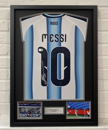 Signed and framed - framed, messi