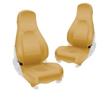 MAZDA MX5 LEATHER SEAT COVER SET. HONEY TAN. MK 1. 1996-1997. NEW AND BOXED.