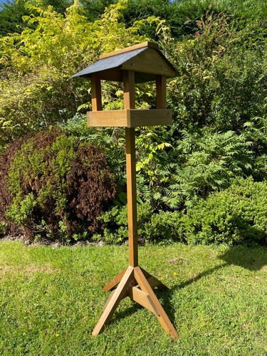 Wooden bird table garden - bird,