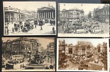London 4 Postcards Old Buses