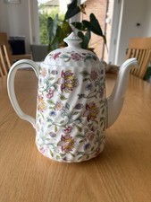 Minton Haddon Hall Large Coffee Pot Green Trim Bone China