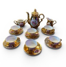 Vintage 15pc gold gilded tea - 15pc,