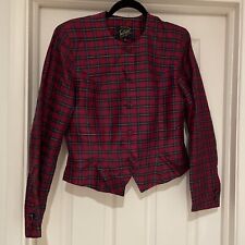 Vintage Monsoon Tartan Silk Jacket 1980s Size 14