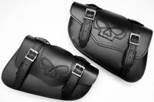 Lot 2 Leather Side Bags Skull