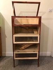 New red brown gerbil rat Syrian hamster mouse large small wooden indoor cage 