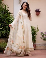 Women Ivory Color Anarkali