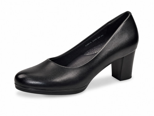 Womens black plain court - pu,