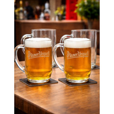 Pilsner Urquell Glass Tankards