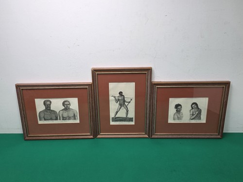 Set framed antique 1800 - set, 3