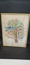 Framed Hand-Painted Picture on Melamine of "Birds in Tree" in Watercolour