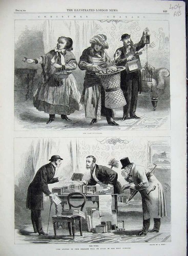 Antique old print 1864 - antique,