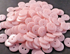 Plain Baby Pink Flat Buttons -