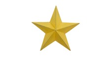 Bright Yellow Metal Barn Star