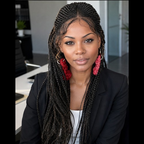 Braided wig box braids full - braids,