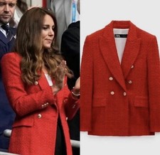 ZARA RED TEXTURED TWEED