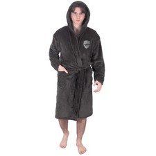 Arsenal FC Mens Dressing Gown Robe Hooded Fleece OFFICIAL Football Gift