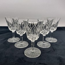 VMC Reims Small Wine Glasses x5 Sherry Port 100ml With Cut Patterns Vintage