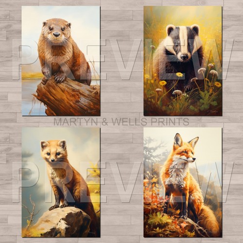 British mammal prints otter - british,