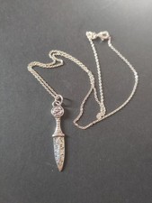 925 Sterling Silver Wiccan Athame Dagger Necklace