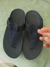 FITFLOP SIZE UK 5 SANDALS FLIP Flops faux Jewels Blue Comfy 