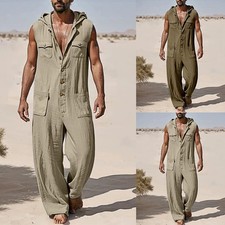 Mens Cotton Button Hooded