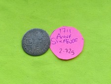 1711 Silver One SIXPENCE Coin