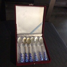 Korean Silver And Enamel Spoon