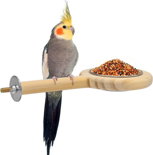 Bird perch feeding cup - perch,