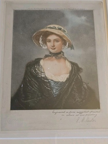 Antique mezzotint engraving - antique,