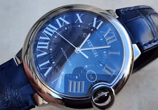 Cartier Ballon Bleu Watch 3765 Automatic 42mm Blue Dial Steel Case