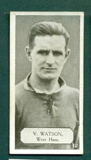 LACEY'S CHEWING WAX - FOOTBALLERS, no.12 V. WATSON WEST HAM 1925 ISSUE TYPE CARD