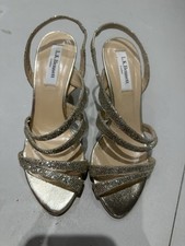 L.K.Bennett Neave Gold Glitter Strappy Sandals brand new size 2/35