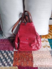Vintage red leather backpack