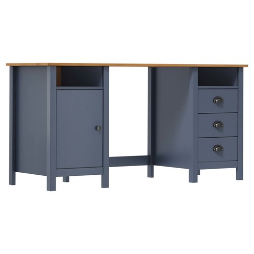 Solid wood pine desk - hill, grey