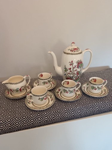 White glossy ceramic - white, floral