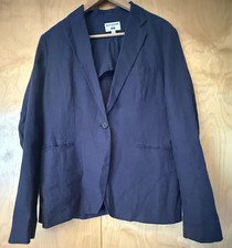 Ines de La Fressange Uniqlo Women's Blazer Size L Blue 100% Linen