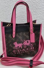?NWOT COACH FIELD TOTE 22 SATCHEL HORSE & CARRIAGE PRINT BAG 