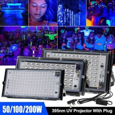 50-200W UV LED Black Light Floodlight Disco Outdoor Glow Party Stage Waterproof